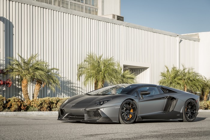 4K Grey Lamborghini Aventador-V Roadster by Vorsteiner