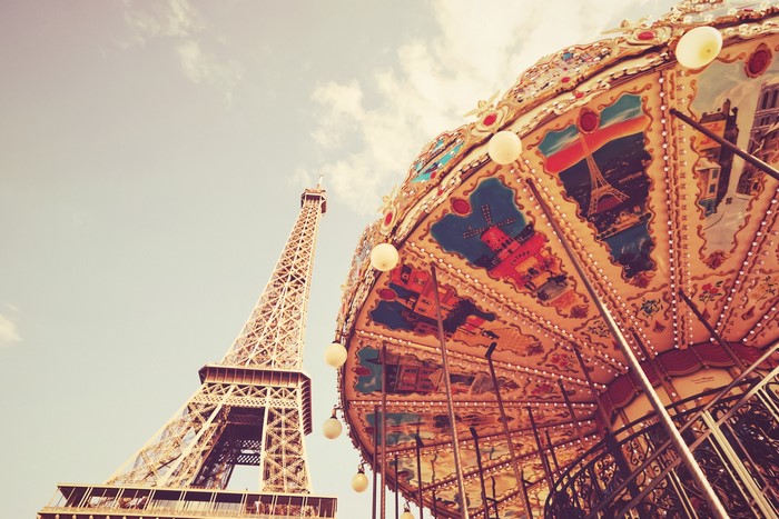 Eiffel Tower and Carousel in Paris