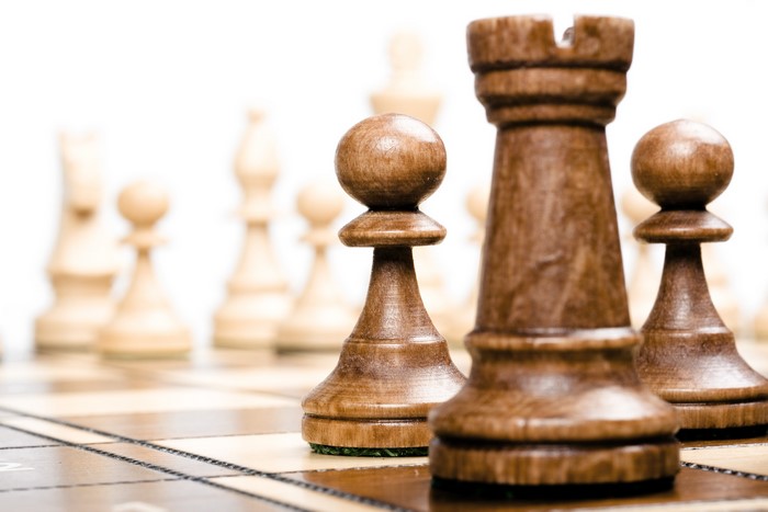 Chess pieces on a chessboard