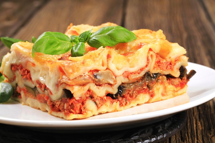Slice of Lasagna with Basil