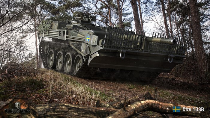Strv 103B Swedish Tank in Forest