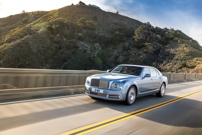 Bentley Mulsanne on a bridge