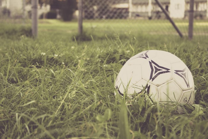 Soccer ball on grass