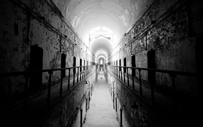 Prison hallway corridor