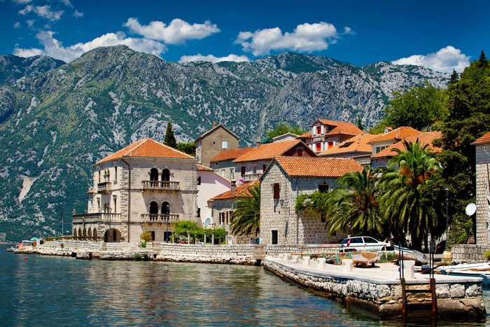 Perast, Montenegro: Houses and Mountains by the Sea