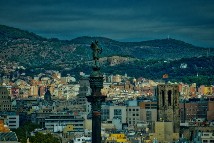 Monument to Columbus in Barcelona, Spain