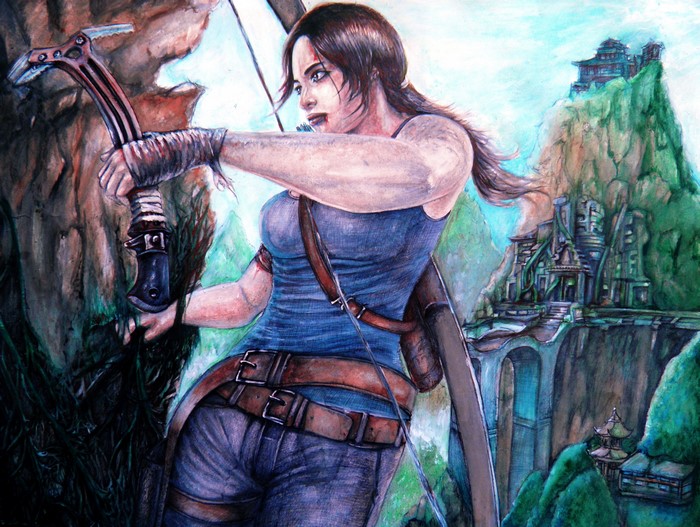 Lara Croft from Tomb Raider 2013 Painting Art