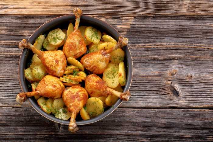 Roast Chicken and Potatoes in a Pan