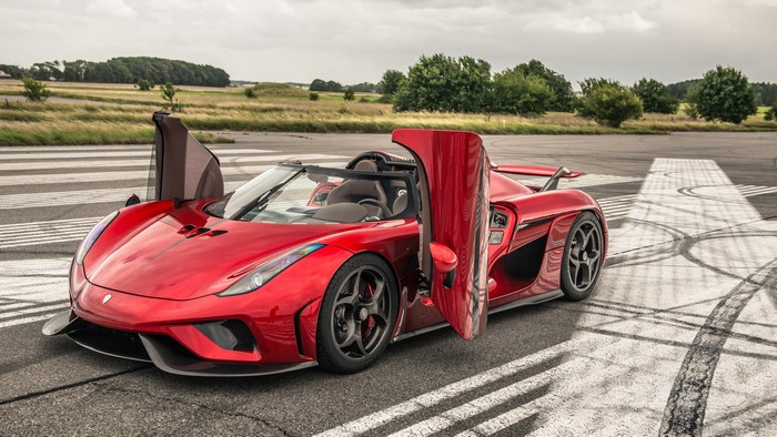 Red Koenigsegg Regera Convertible
