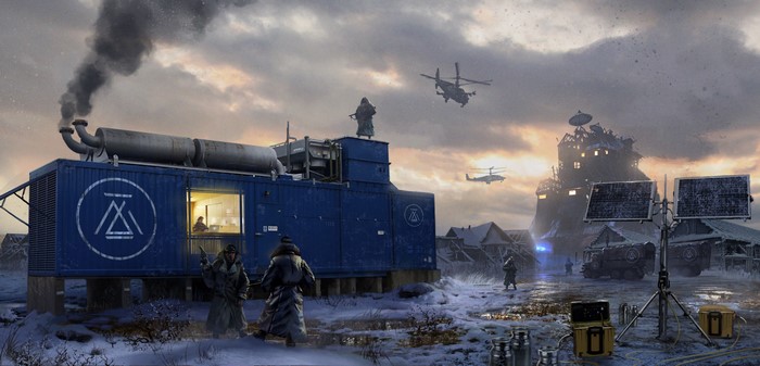 Soldiers at a Generator Station in Siberia