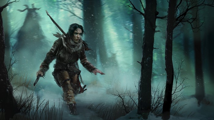 Lara Croft from Rise of the Tomb Raider in Snow