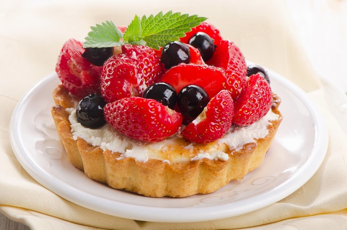Fruit Tart with Strawberries and Blueberries