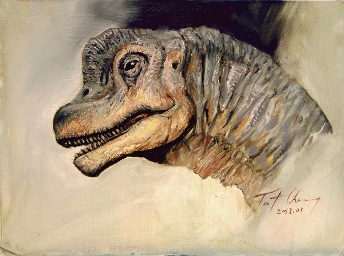 Painting of a Brachiosaurus head