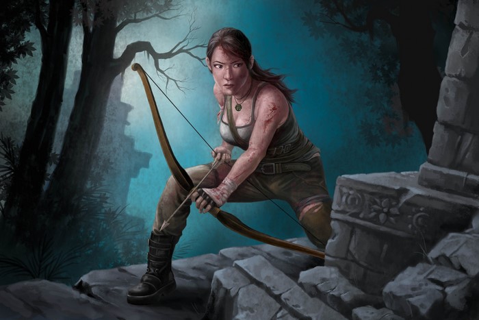 Lara Croft from Tomb Raider 2013 with Bow