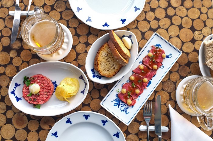 Beef Tartare and Carpaccio with Beer