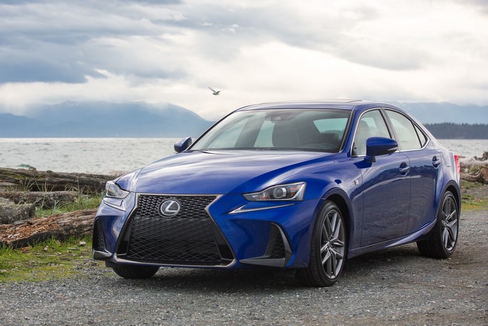 Blue 2017 Lexus IS 200t F SPORT by the water