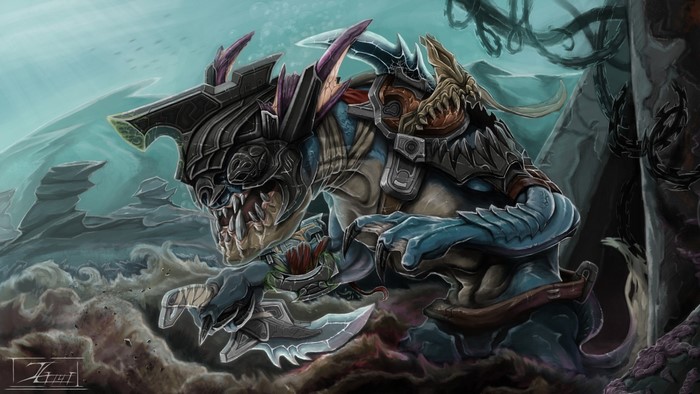 Slark from DOTA 2 with a knife