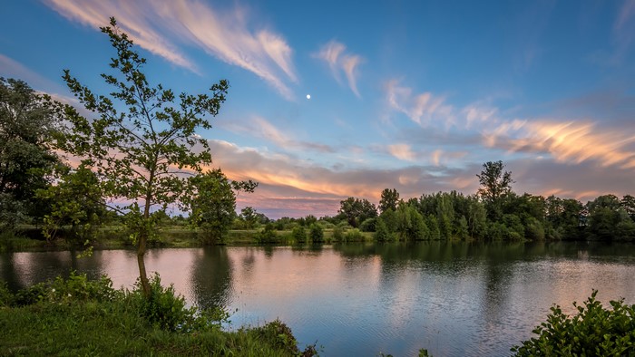 Bobovica lake near Zagreb, Croatia at sunset