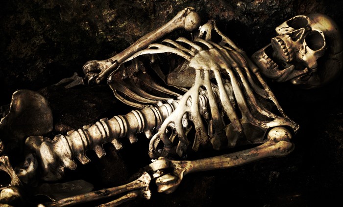 4K Skeleton lying down