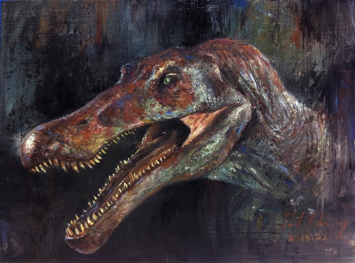 Spinosaurus Roaring with Sharp Teeth Painting