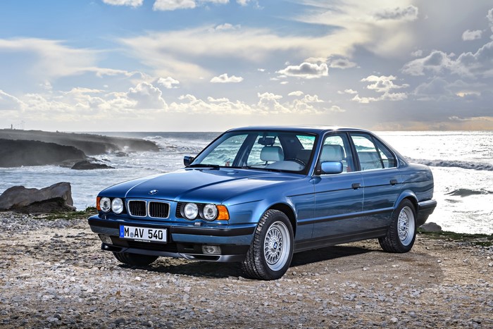 BMW 540i by the Coast