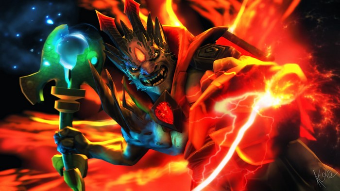 Lion from DOTA 2 casting magic