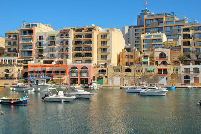 Saint Julian's Malta Marina with Boats and Buildings