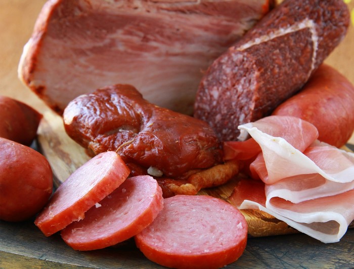Assortment of cured meats and sausages