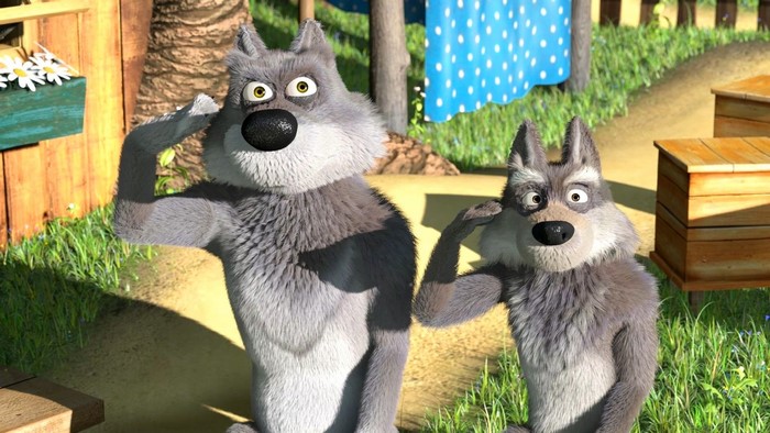 Two wolves from Masha and the Bear