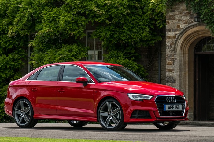 Red Audi A3 Sedan 2.0 TDI S line