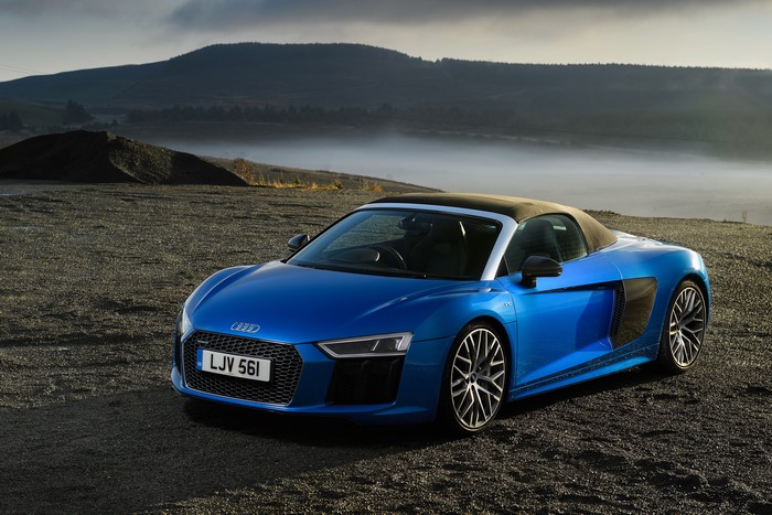 Blue 2016 Audi R8 Spyder V10