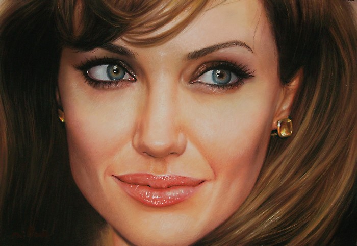 Angelina Jolie portrait painting