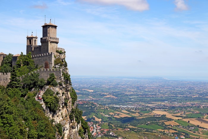 Fortress on a crag in the Republic of San Marino