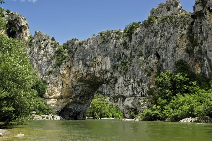 Pont d'Arc natural bridge over Ardeche River in France