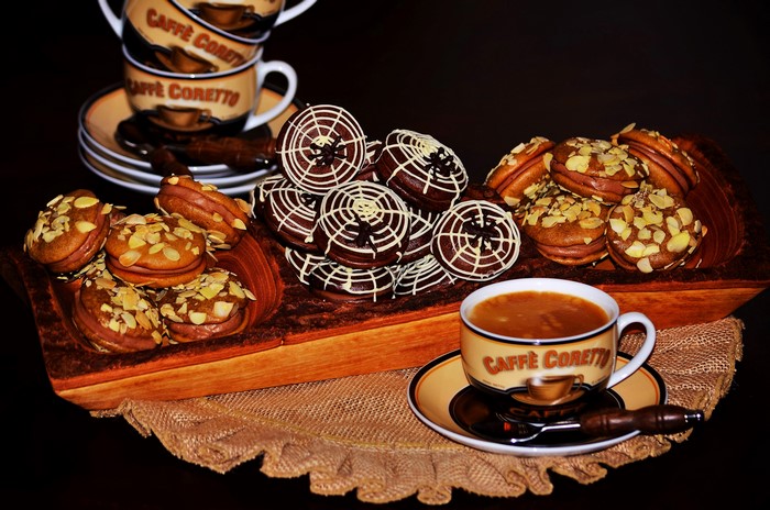 Coffee and pastries with Caffe Coretto cups