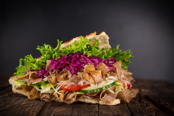 Doner Kebab with Meat and Vegetables
