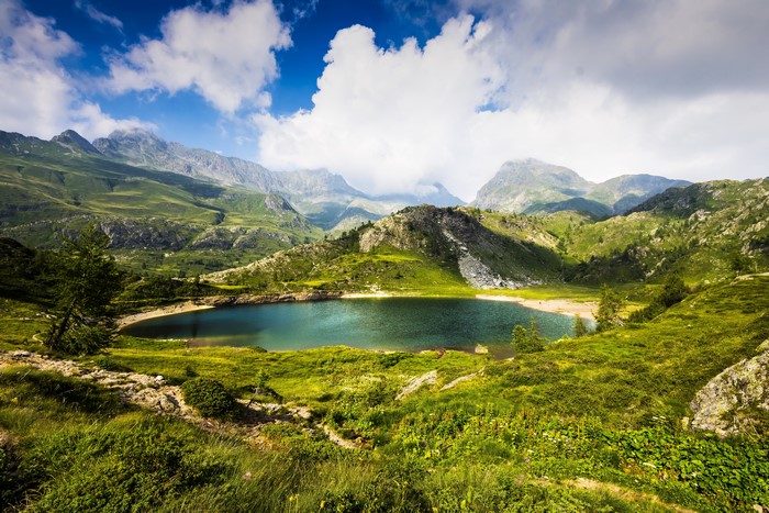 Lake in the Italian Alps near Bergamo
