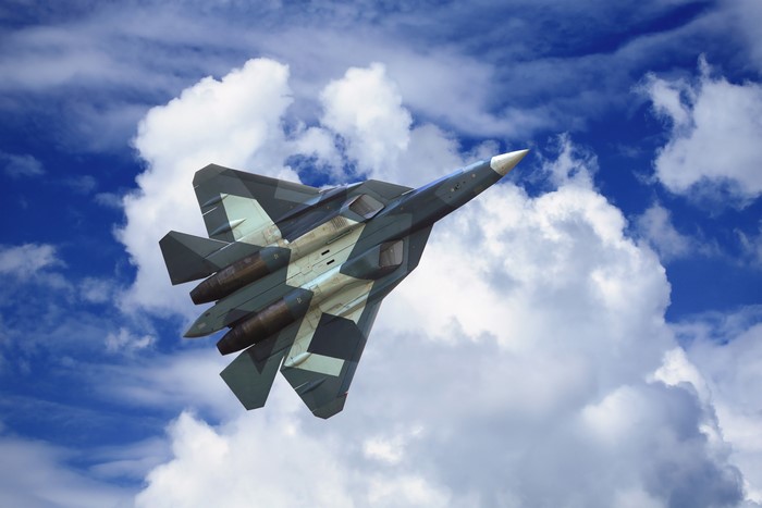 Sukhoi PAK FA T-50 Fighter Airplane in Sky