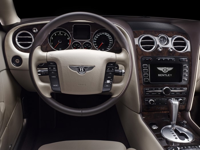 Bentley Continental interior dashboard and steering wheel