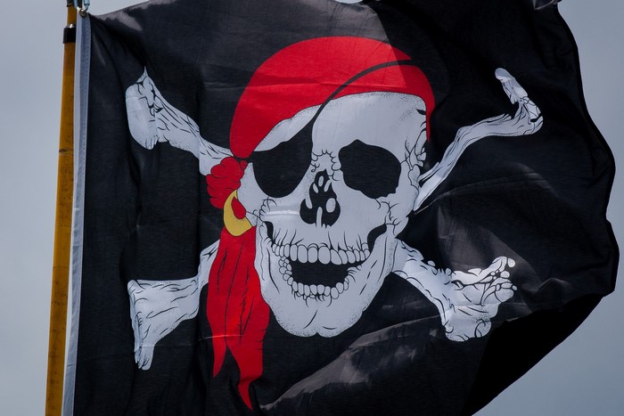 Pirate flag with skull and crossbones