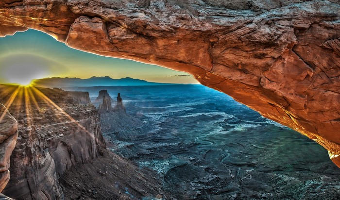 Mesa Arch at Canyonlands National Park during sunrise
