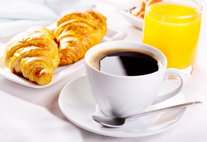 Coffee, Croissants, and Orange Juice