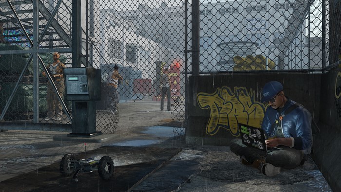 Man with laptop in Watch Dogs 2