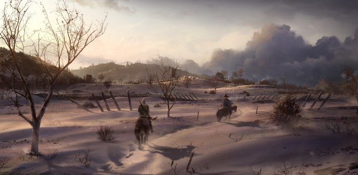 Assassin's Creed 3 Winter Scene with Horses