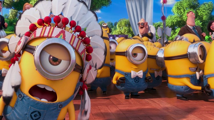 Minions in Native American Headdresses from Despicable Me 2