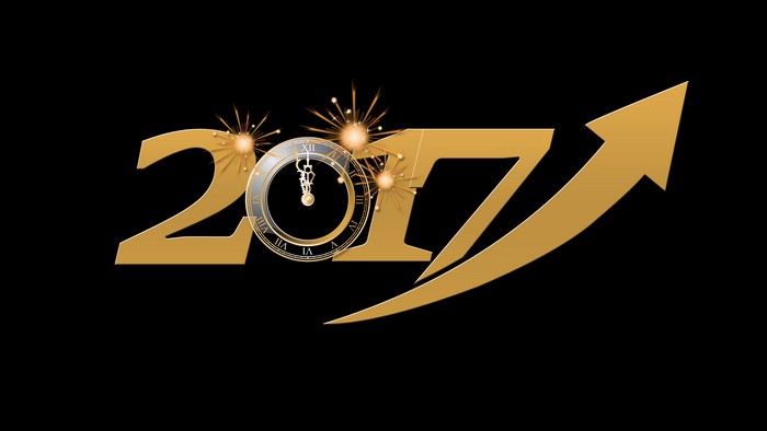 2017 with a clock and upward arrow