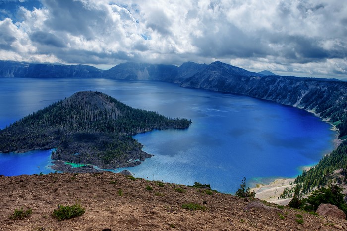 Crater Lake National Park Oregon USA Lake Island Mountains