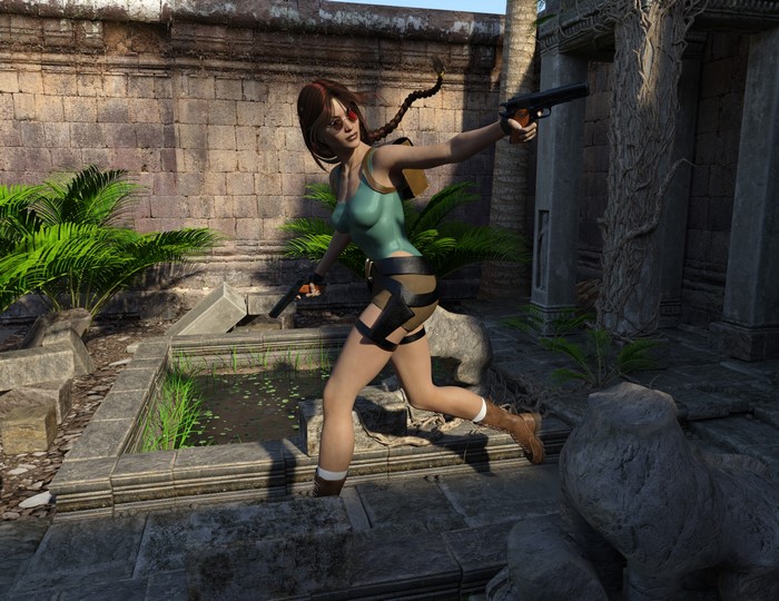 Lara Croft from Tomb Raider with Pistols