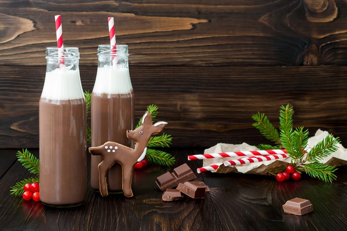 Christmas Hot Chocolate with Deer Cookie
