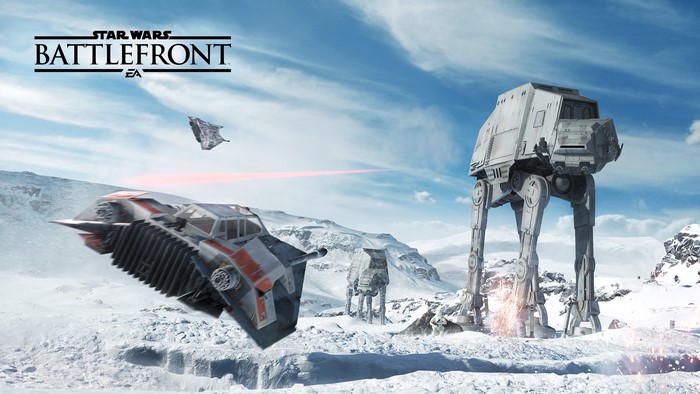 Star Wars Battlefront EA Snow Battle with AT-AT and Snowspeeder